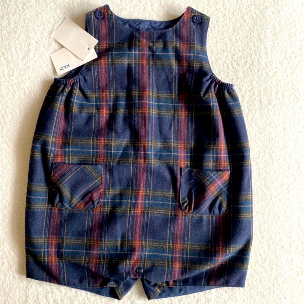 High-End Boutique ‘Knot’ Brand Plaid Romper